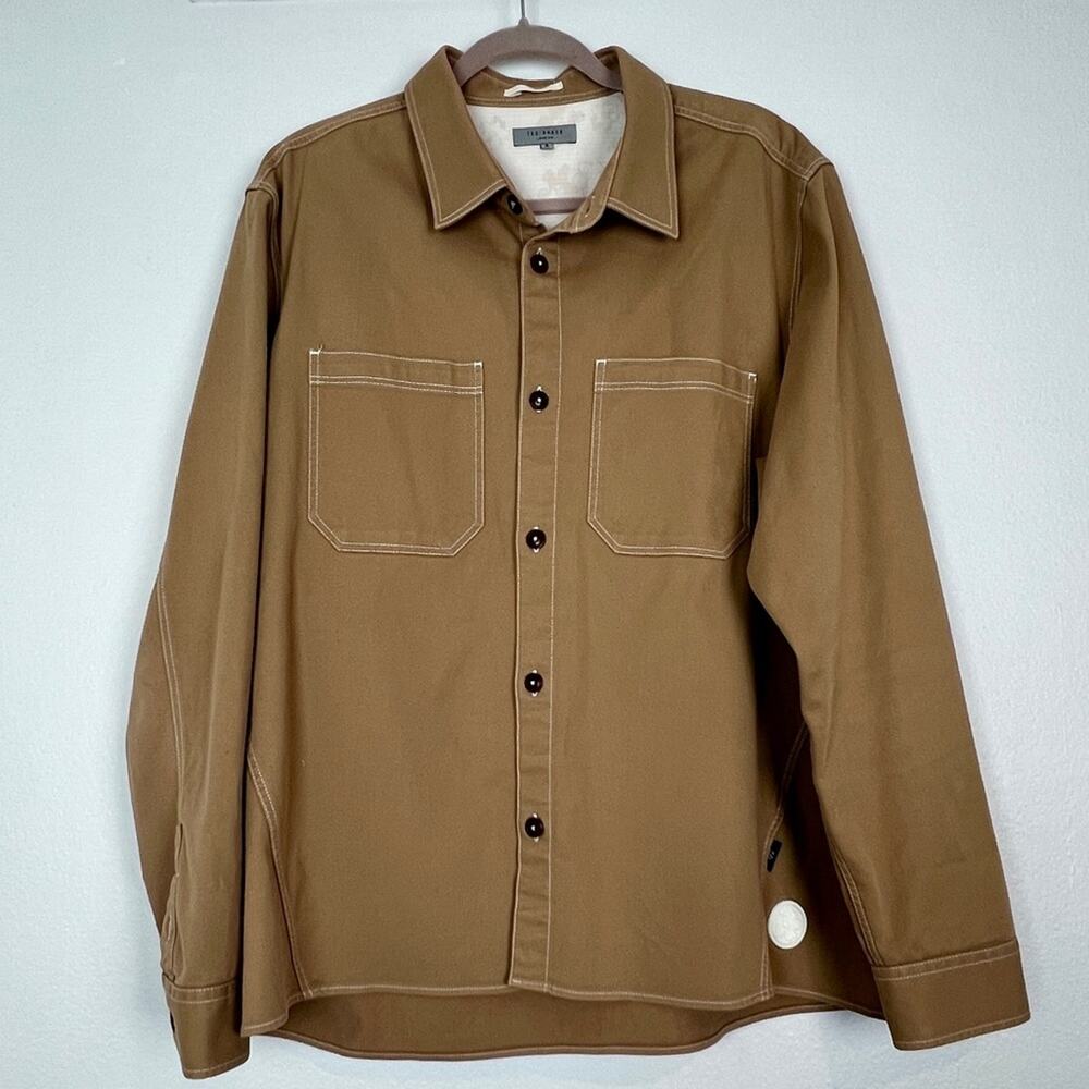 Ted Baker | Men’s Canvas Tan Shacket Camel Over Shirt Heritage 6 XXL